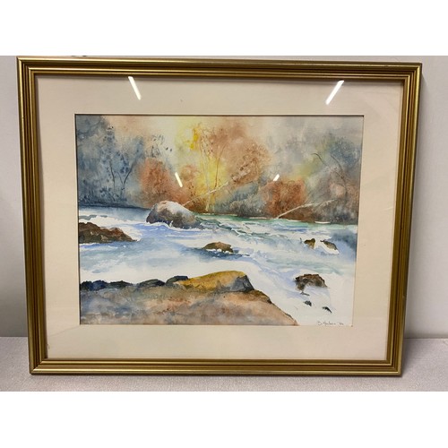 151 - 2 x framed original water colours by local artist D. Maclean - The river Leny and Ben Venue. biggest... 