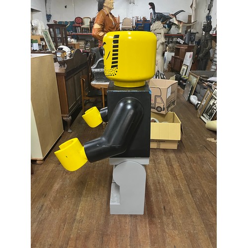 157 - Life-size Lego man with removable head stands just under 5ft.