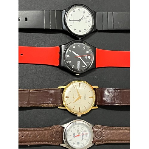 222F - 4 gents watches to include Casio & Swatch etc