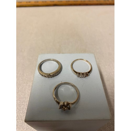 263 - 3 silver hallmarked rings.