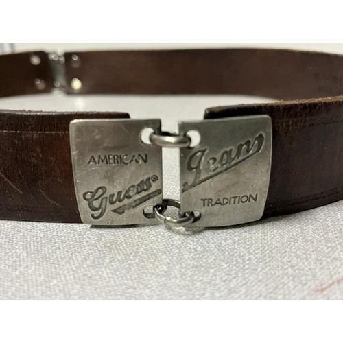 290 - Guess Jeans belt and Elvis Graceland belt buckle.