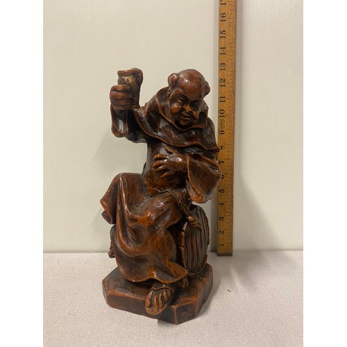 212 - Large Resin drunken Monk ornament.