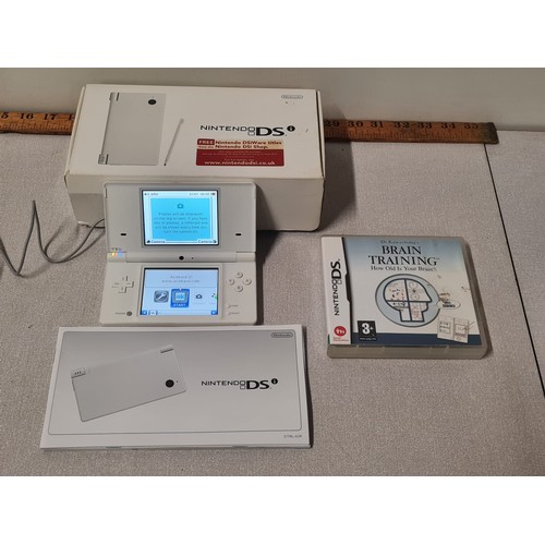 27 - Nintendo DS with original box and manual Brain Training game.