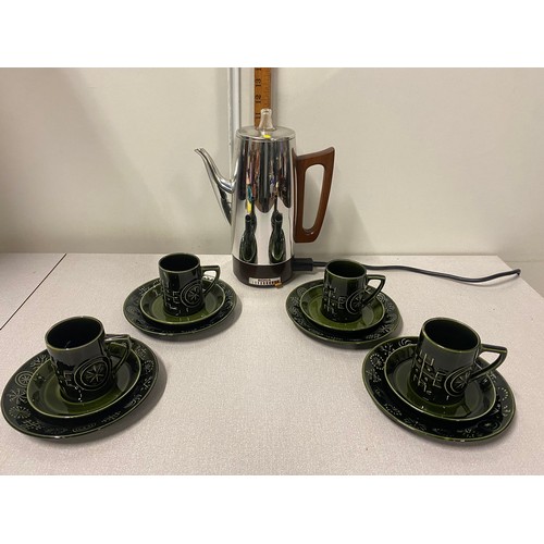 33 - Mid Century 12 pc Portmerion coffee set by Susan Williams -Ellis 