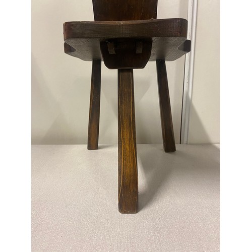 57 - Vintage solid wood Scottish spinning chair with carved thistle and bearing the name Mckenzie.
89cm h