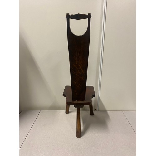 57 - Vintage solid wood Scottish spinning chair with carved thistle and bearing the name Mckenzie.
89cm h