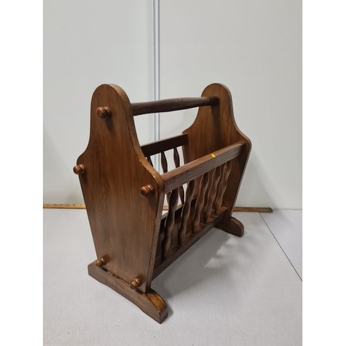 39 - Vintage teak magazine rack.