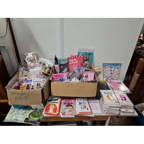 103 - Large qty of party items to include greetings cards, balloon kits, foil balloons, invites and banner... 