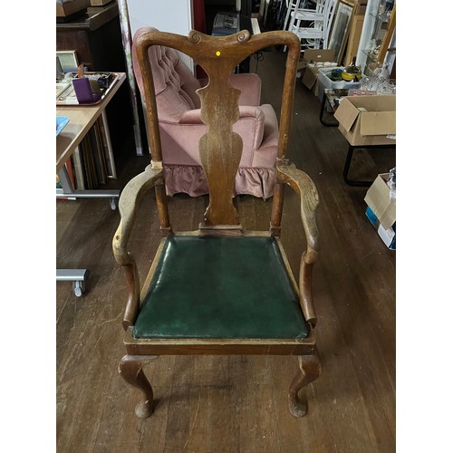 87 - Antique library arm chair.