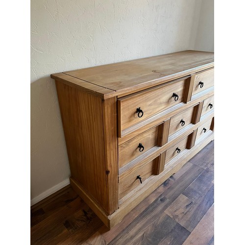 152 - 8 drawer wooden chest.
142cm w x 85cm h x 44cm d