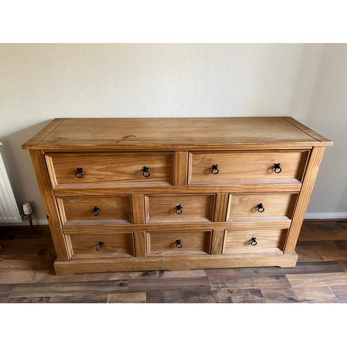 152 - 8 drawer wooden chest.
142cm w x 85cm h x 44cm d