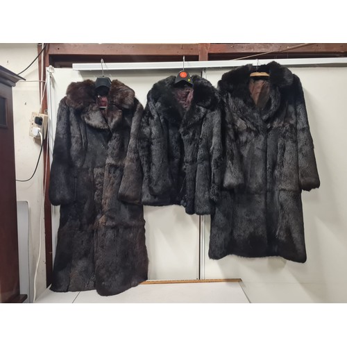 159 - 3 vintage ladies fur coats