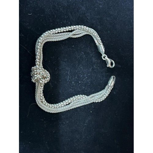 8 - Italian silver multi chain knot bangle.