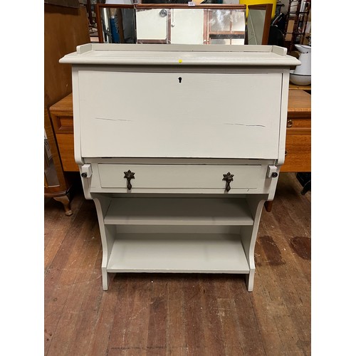 315 - Painted slim line writing bureau. 103cm x 76 cm x 30 cm