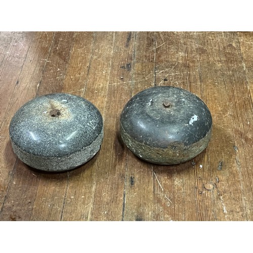 316 - Pair of vintage granite curling stones.