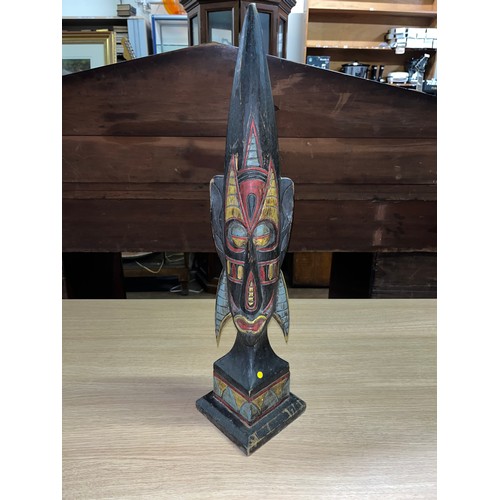 43 - 2 carved wooden African tribal busts.
Tallest 65cm