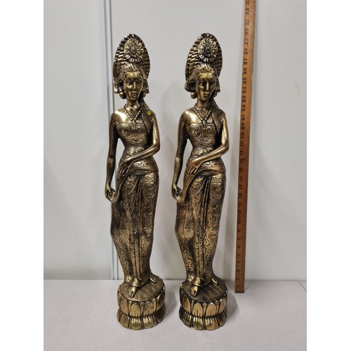 53 - Pair of large chalk gilt Tibetan style statues (one has been repaired)
70cm h