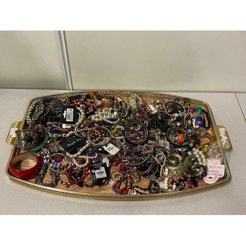 63 - Large qty of costume jewellery.