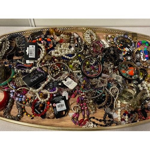 63 - Large qty of costume jewellery.