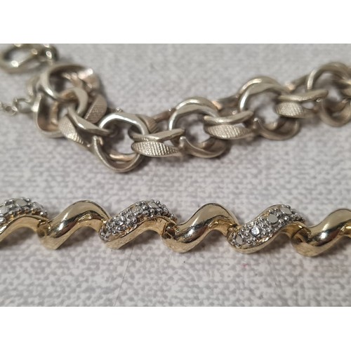 7 - 2 hallmarked silver bracelets & silver bangle