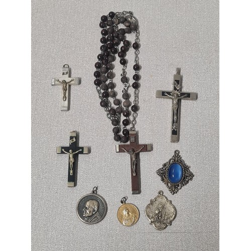 9 - selection of crucifixes etc