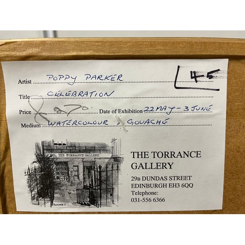 124 - original watercolour, gouache by poppy parker titled celebration
59cm x 43cm