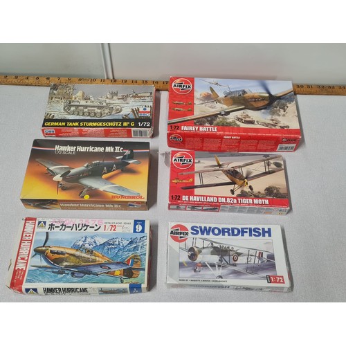 128 - 6 boxed models to include airfix etc