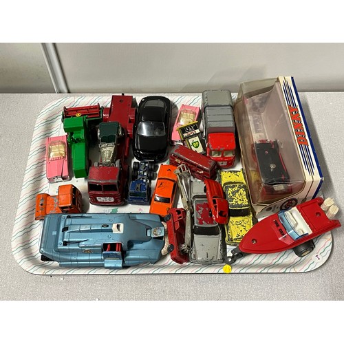 131 - tray of play worn cars to include dinky etc