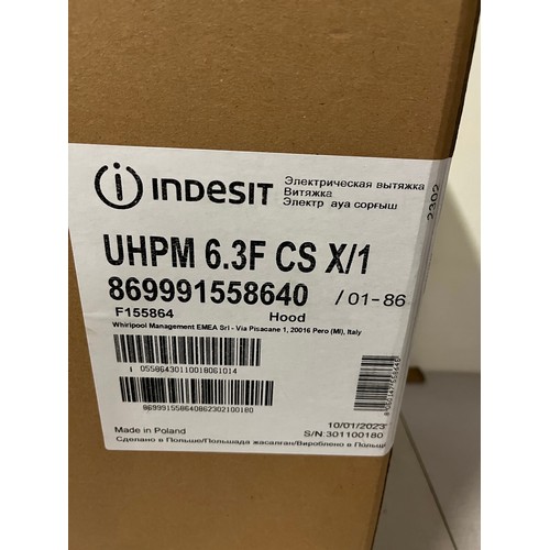 136 - new indesit cooker hood new in sealed box