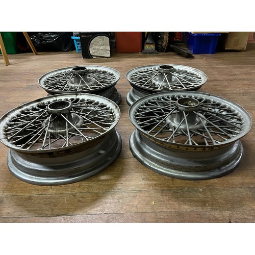 42 - set of wire wheels possibly from a jaguar
16