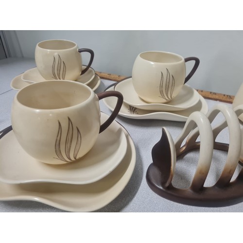 64 - Vintage Carlton Ware Australian design teaset to include toast rack etc