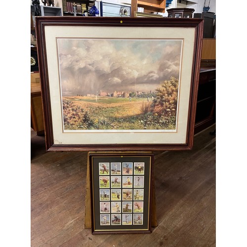 92 - Framed Golfing print 