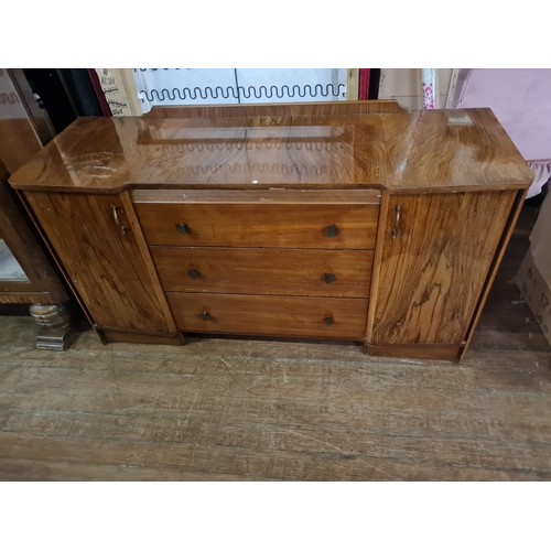 97 - Vintage mid century austin suite wooden 2 door, 3 drawer sideboard. 122cm long x 68 cm tall x 41cm