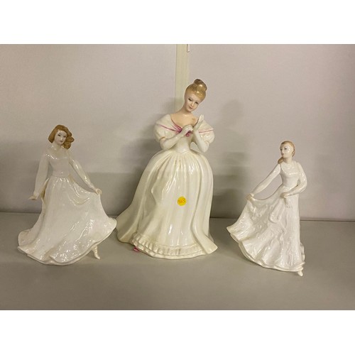 150 - 3 x Royal Doulton figurines - Good Luck, Denise and Happy Anniversary.