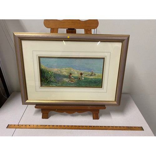 2 - Original Oil on canvas by artist P.J. Attfield - Mounted and framed.