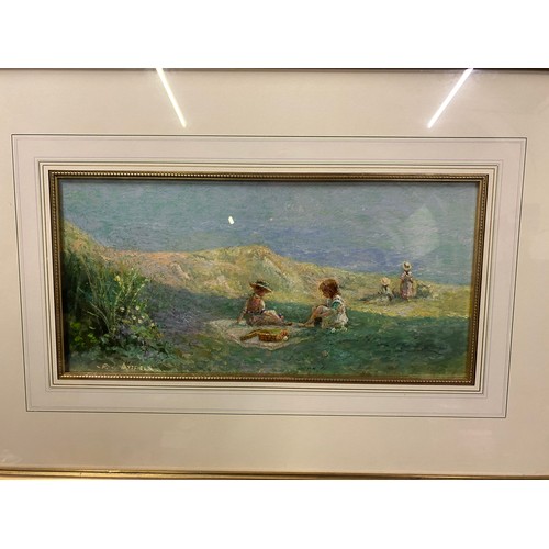 2 - Original Oil on canvas by artist P.J. Attfield - Mounted and framed.