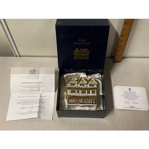 8 - Royal Crown Derby Mulberry Hall shop in box with paperwork.