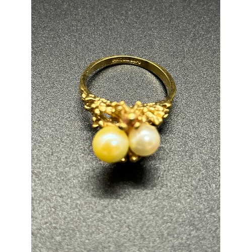 100A - 14ct gold & pearl ring 
3.79g