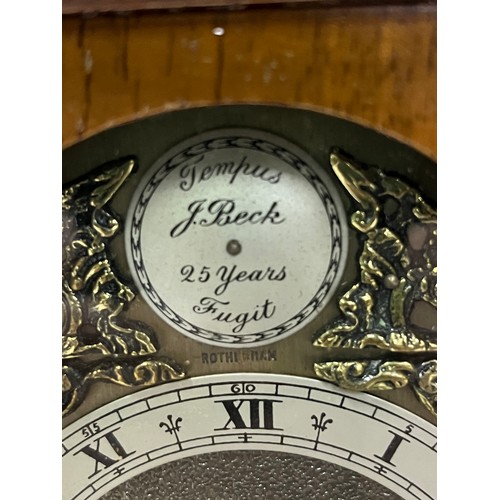 29 - Vintage Tempus Fugit mantle clock - Signed J. Beck 25 Years.
29cm h