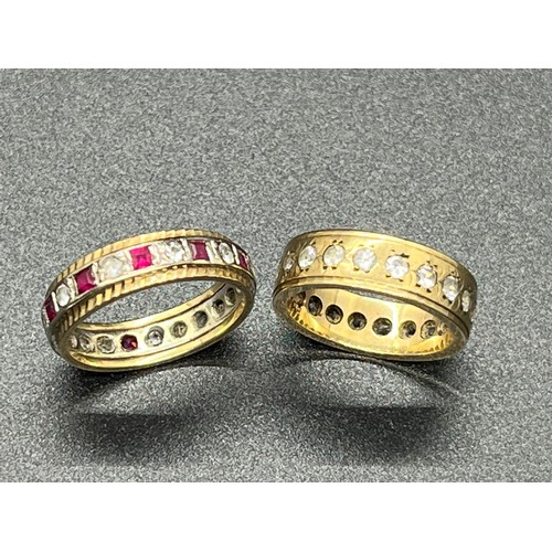 138A - 2 x 9ct gold gem set rings.