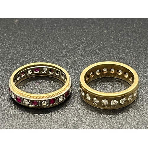 138A - 2 x 9ct gold gem set rings.