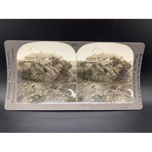 39 - Collection of 5 WW1 Stereograph cards and 1 Stirling castle card Includes - Men on Flanders Field an... 