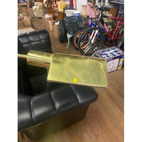 98 - Solid brass angle poise reading floor lamp.