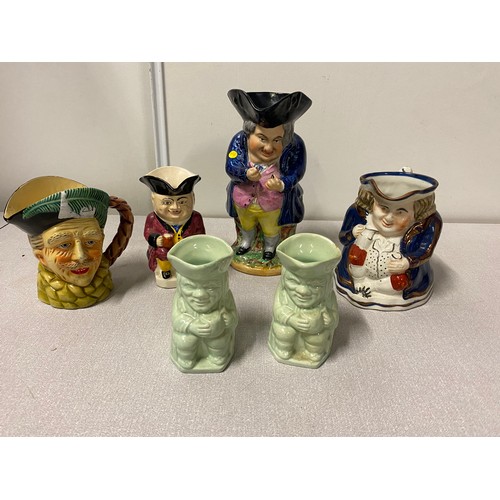 351 - Collection of 6 vintage character jugs.