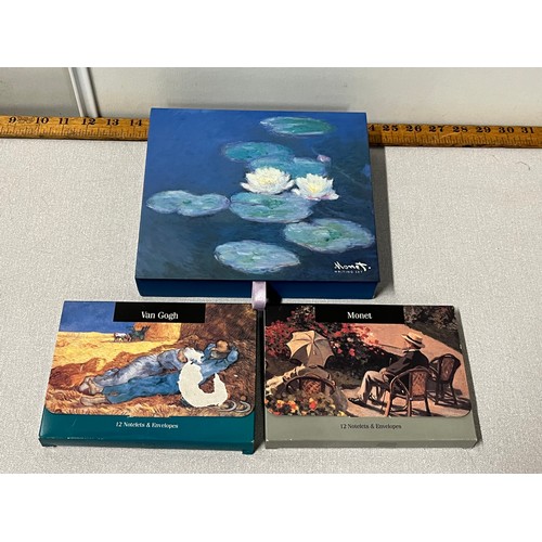 490 - Monet and Van Gogh writing sets.