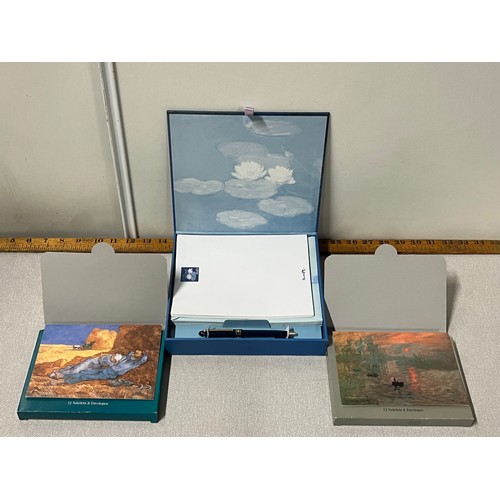 490 - Monet and Van Gogh writing sets.