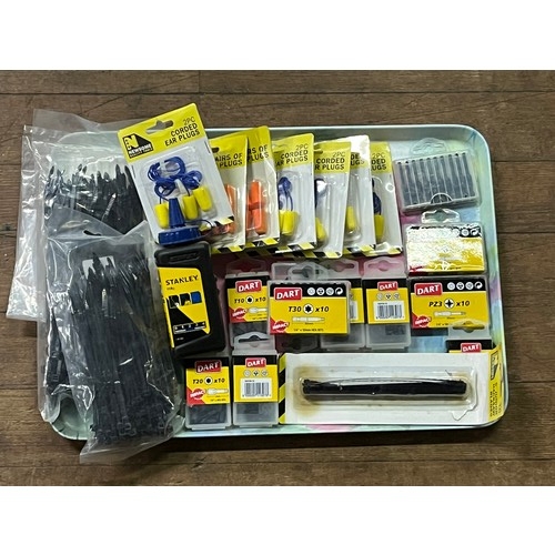 499 - Selection of new items to include dart drill pieces and cable ties etc.