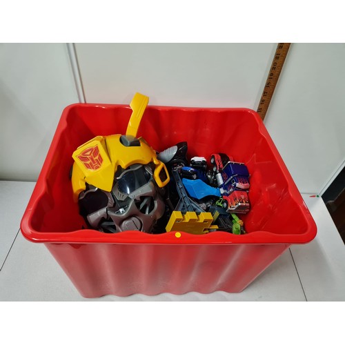 507 - Boxof toys to include transformers mask.