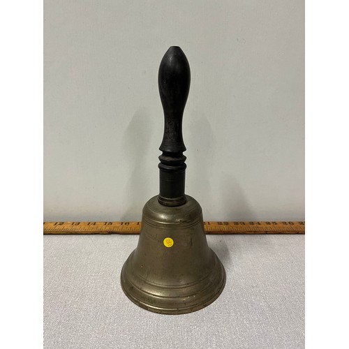 105 - Vintage brass hand school bell.