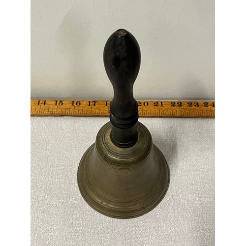 105 - Vintage brass hand school bell.